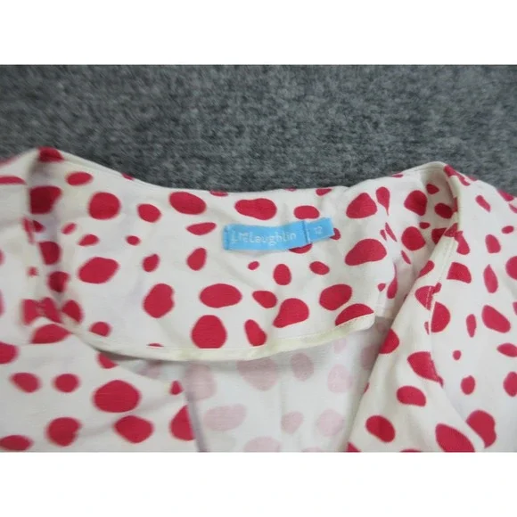 J McLaughlin Dress Womens 12 Multicolor Polka Dot Sleeveless Sheath Knee Length - Picture 9 of 14